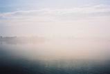 Соловецкий остров. Вид на монастырь сквозь туман.